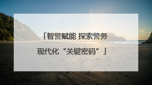 智警赋能 探索警务现代化“关键密码”