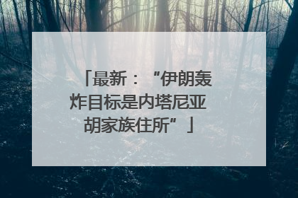 最新：“伊朗轰炸目标是内塔尼亚胡家族住所”