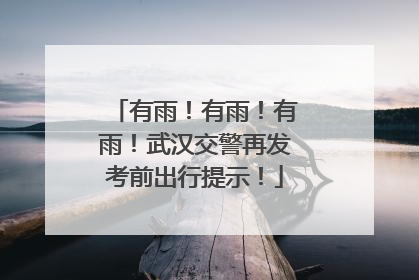 有雨！有雨！有雨！武汉交警再发考前出行提示！