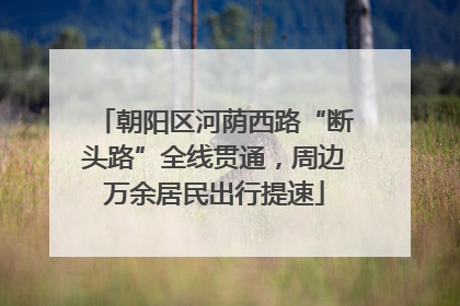 朝阳区河荫西路“断头路”全线贯通，周边万余居民出行提速
