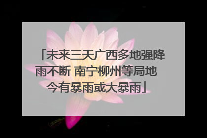 未来三天广西多地强降雨不断 南宁柳州等局地今有暴雨或大暴雨