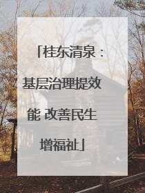 桂东清泉：基层治理提效能 改善民生增福祉
