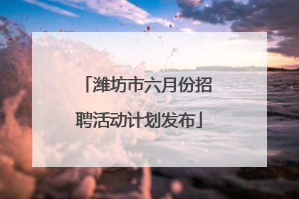 潍坊市六月份招聘活动计划发布