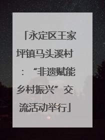永定区王家坪镇马头溪村：“非遗赋能乡村振兴”交流活动举行