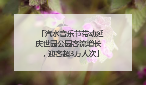 汽水音乐节带动延庆世园公园客流增长，迎客超3万人次
