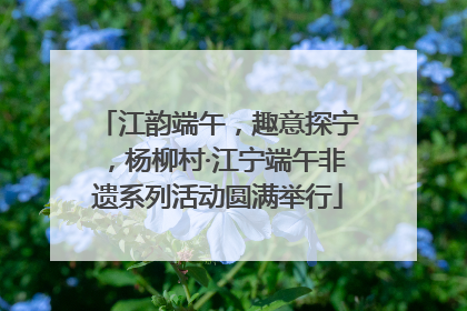 江韵端午，趣意探宁，杨柳村·江宁端午非遗系列活动圆满举行