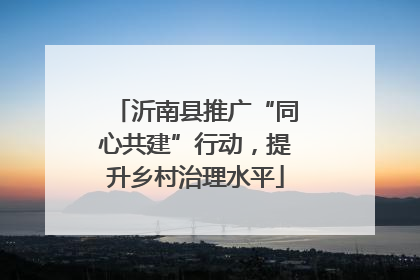 沂南县推广“同心共建”行动，提升乡村治理水平