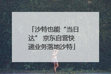 沙特也能“当日达” 京东自营快递业务落地沙特