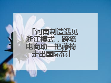 河南制造遇见浙江模式，跨境电商助一把藤椅走出国际范