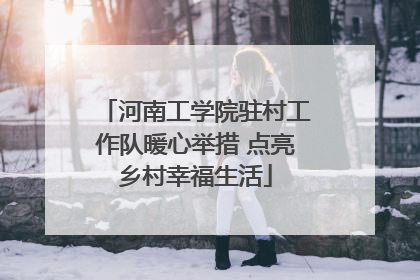河南工学院驻村工作队暖心举措 点亮乡村幸福生活