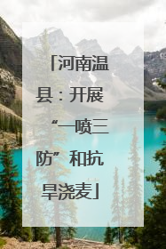 河南温县：开展“一喷三防”和抗旱浇麦