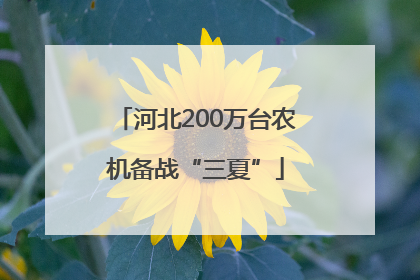 河北200万台农机备战“三夏”