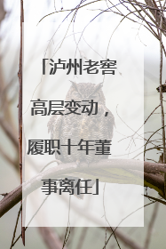 泸州老窖高层变动，履职十年董事离任
