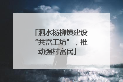 泗水杨柳镇建设“共富工坊”，推动强村富民