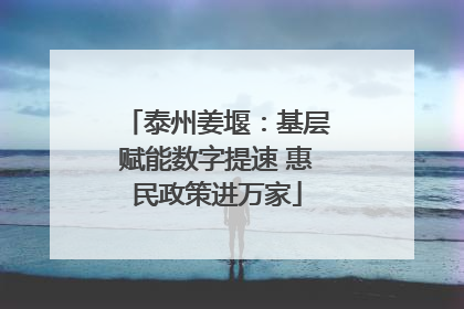 泰州姜堰：基层赋能数字提速 惠民政策进万家