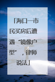 海口一市民买房后遭遇“镜像户型”，律师说法