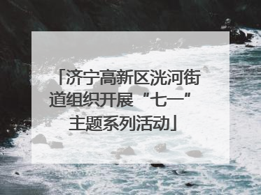 济宁高新区洸河街道组织开展“七一” 主题系列活动