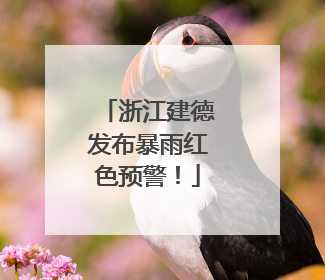 浙江建德发布暴雨红色预警！