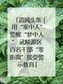 清风头条｜用“案中人”警醒“梦中人” 武陵源区百名干部“零距离”接受警示教育
