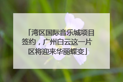湾区国际音乐城项目签约，广州白云这一片区将迎来华丽蝶变