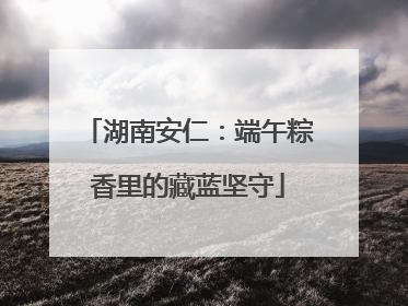 湖南安仁：端午粽香里的藏蓝坚守