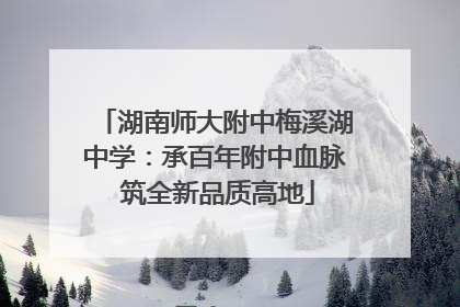 湖南师大附中梅溪湖中学：承百年附中血脉 筑全新品质高地