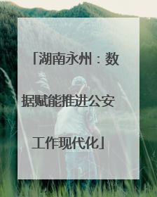 湖南永州：数据赋能推进公安工作现代化