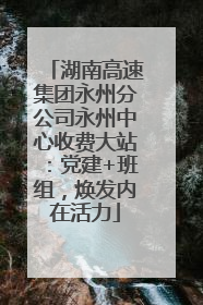 湖南高速集团永州分公司永州中心收费大站：党建+班组，焕发内在活力