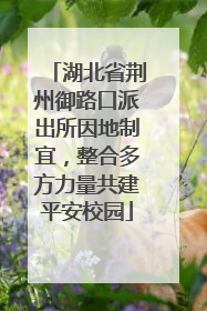 湖北省荆州御路口派出所因地制宜，整合多方力量共建平安校园