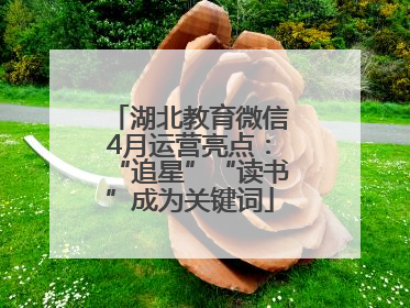 湖北教育微信4月运营亮点：“追星”“读书”成为关键词
