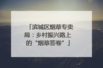 滨城区烟草专卖局：乡村振兴路上的“烟草答卷”