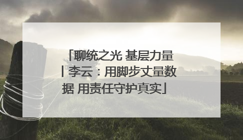 聊统之光 基层力量丨李云：用脚步丈量数据 用责任守护真实