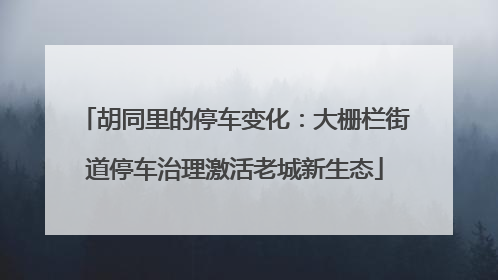 胡同里的停车变化：大栅栏街道停车治理激活老城新生态