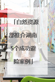 自然资源部推介湖南5个成功避险案例