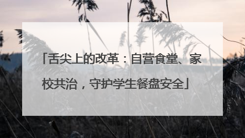 舌尖上的改革：自营食堂、家校共治，守护学生餐盘安全
