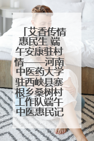 艾香传情惠民生 端午安康驻村情——河南中医药大学驻西峡县寨根乡桑树村工作队端午中医惠民记