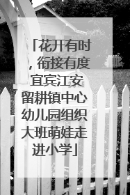 花开有时，衔接有度 宜宾江安留耕镇中心幼儿园组织大班萌娃走进小学