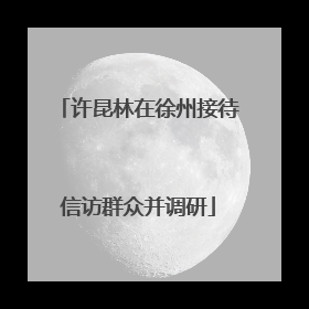 许昆林在徐州接待信访群众并调研
