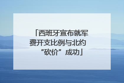 西班牙宣布就军费开支比例与北约“砍价”成功