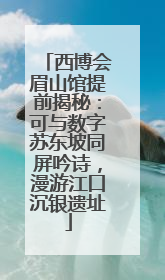 西博会眉山馆提前揭秘：可与数字苏东坡同屏吟诗，漫游江口沉银遗址