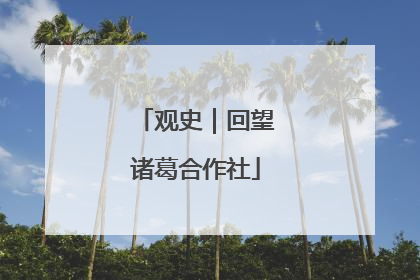 观史｜回望诸葛合作社