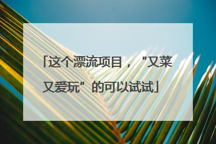 这个漂流项目，“又菜又爱玩”的可以试试