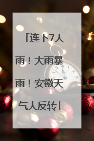 连下7天雨！大雨暴雨！安徽天气大反转