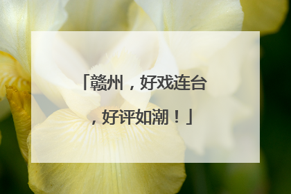 赣州，好戏连台，好评如潮！