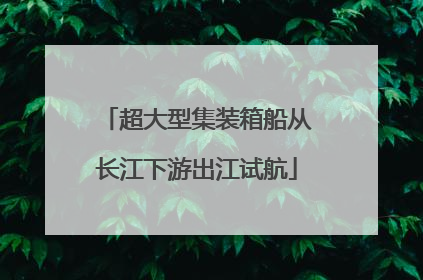 超大型集装箱船从长江下游出江试航