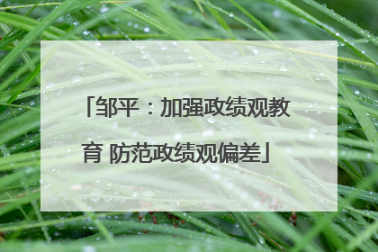 邹平：加强政绩观教育 防范政绩观偏差