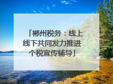 郴州税务：线上线下共同发力推进个税宣传辅导