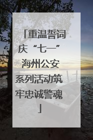 重温誓词庆“七一” 海州公安系列活动筑牢忠诚警魂