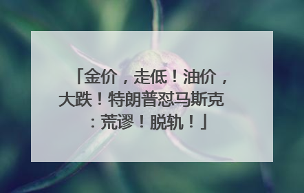 金价，走低！油价，大跌！特朗普怼马斯克：荒谬！脱轨！
