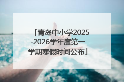 青岛中小学2025-2026学年度第一学期寒假时间公布